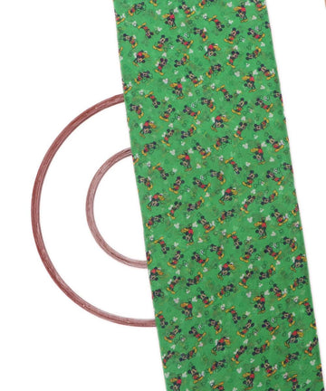 green colour floral print georgette fabric